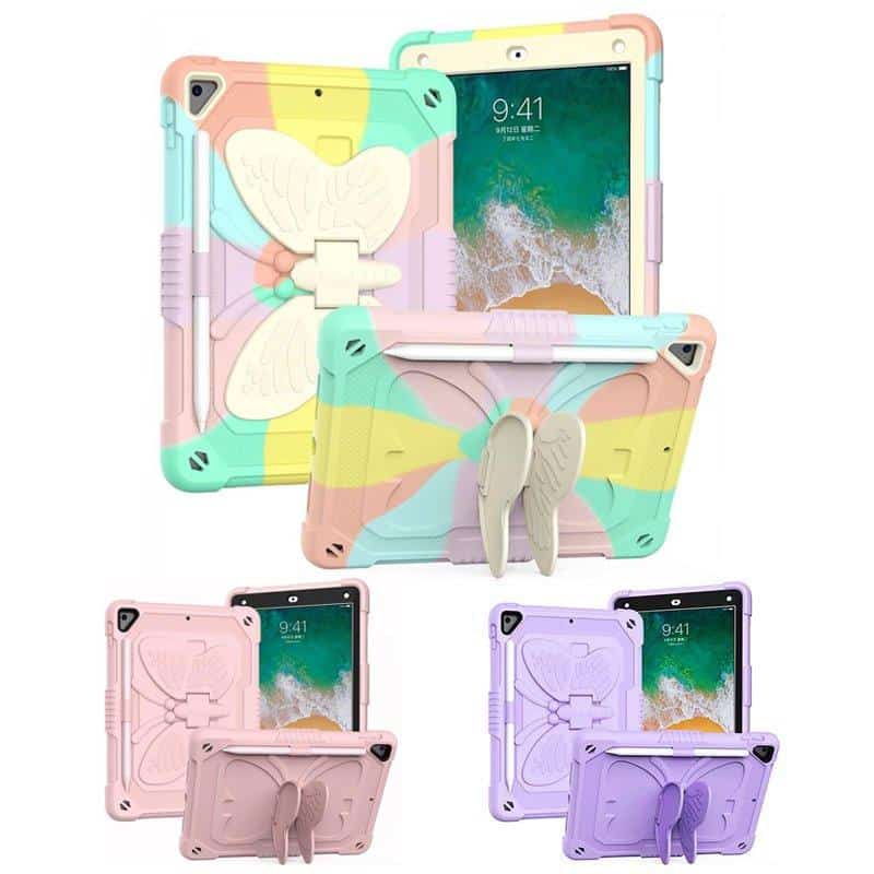 Butterfly Fancy Shockproof Heavy Duty Kickstand Case Cover With Pencil Holder For All Apple iPad Models Butterfly Fancy Shockproof Heavy Duty Kickstand Case Cover With Pencil Holder For All Apple iPad Models